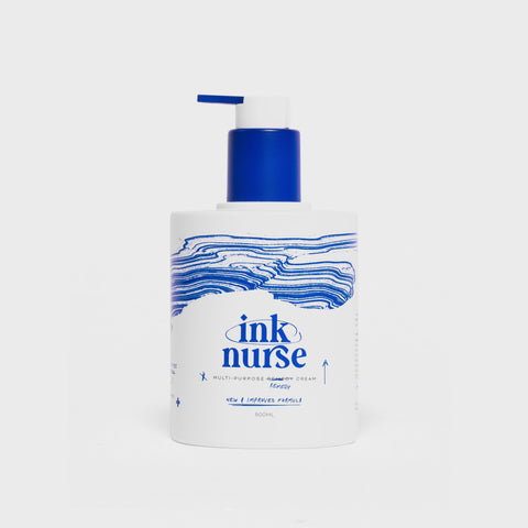 ink nurse tattoo aftercare & skin remedy cream - 500ml pump bottle